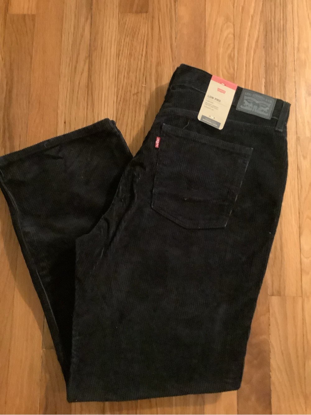 Levi's Men's Black Corduroy Trousers with Signature Tab